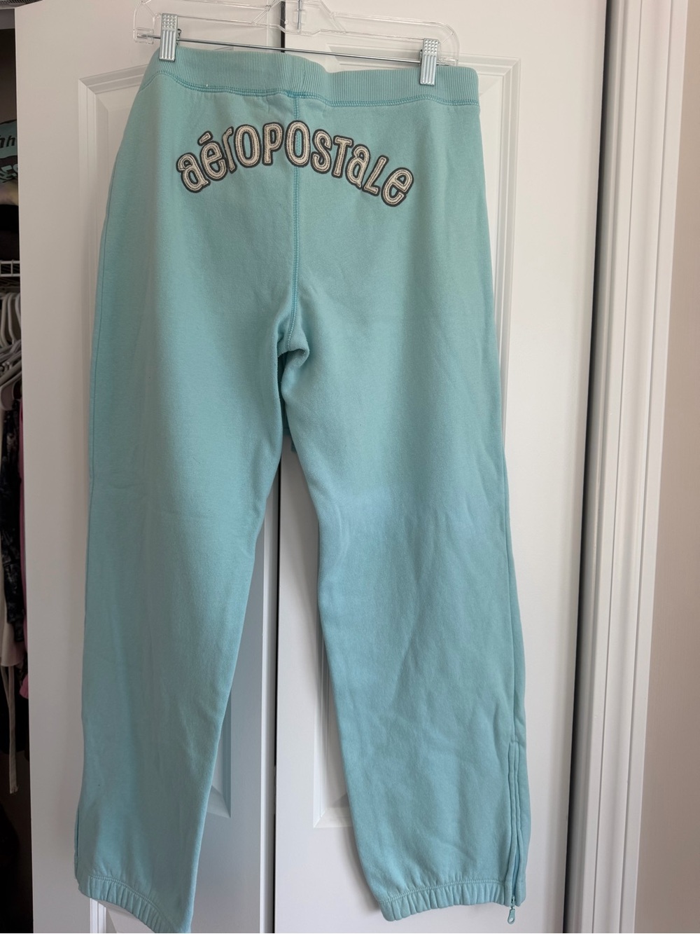Aeropostale Aqua Embroidered Sweatpants